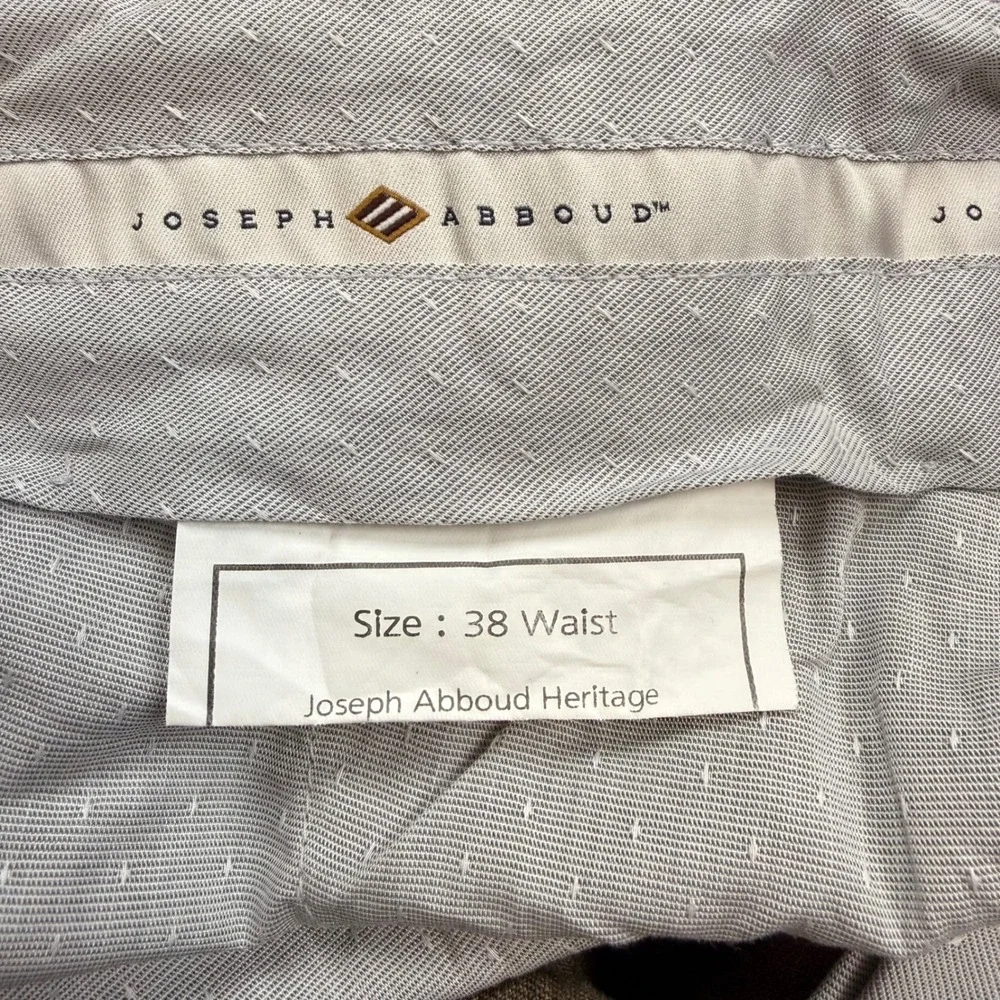 Joseph Abboud Heritage Pants Mens 38W Brown 100% Linen Leomaster Italian Fabric